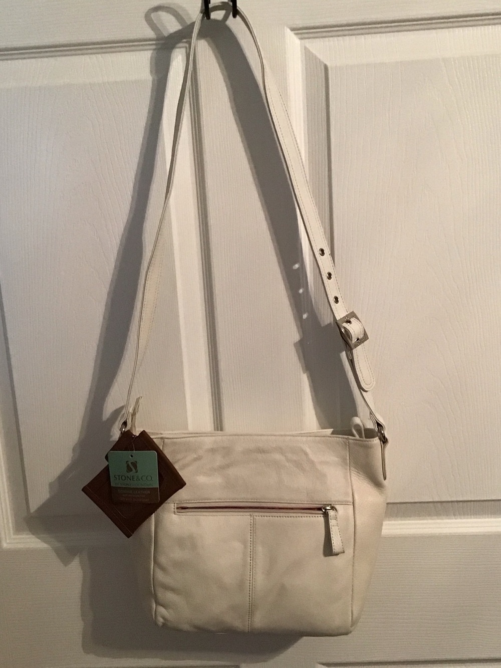 Stone & Co. Off-White Leather Crossbody Bag (B)